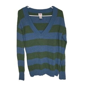 Mossimo Supply Co Striped V-Neck Sweater XXL GUC Preppy Classic Knit